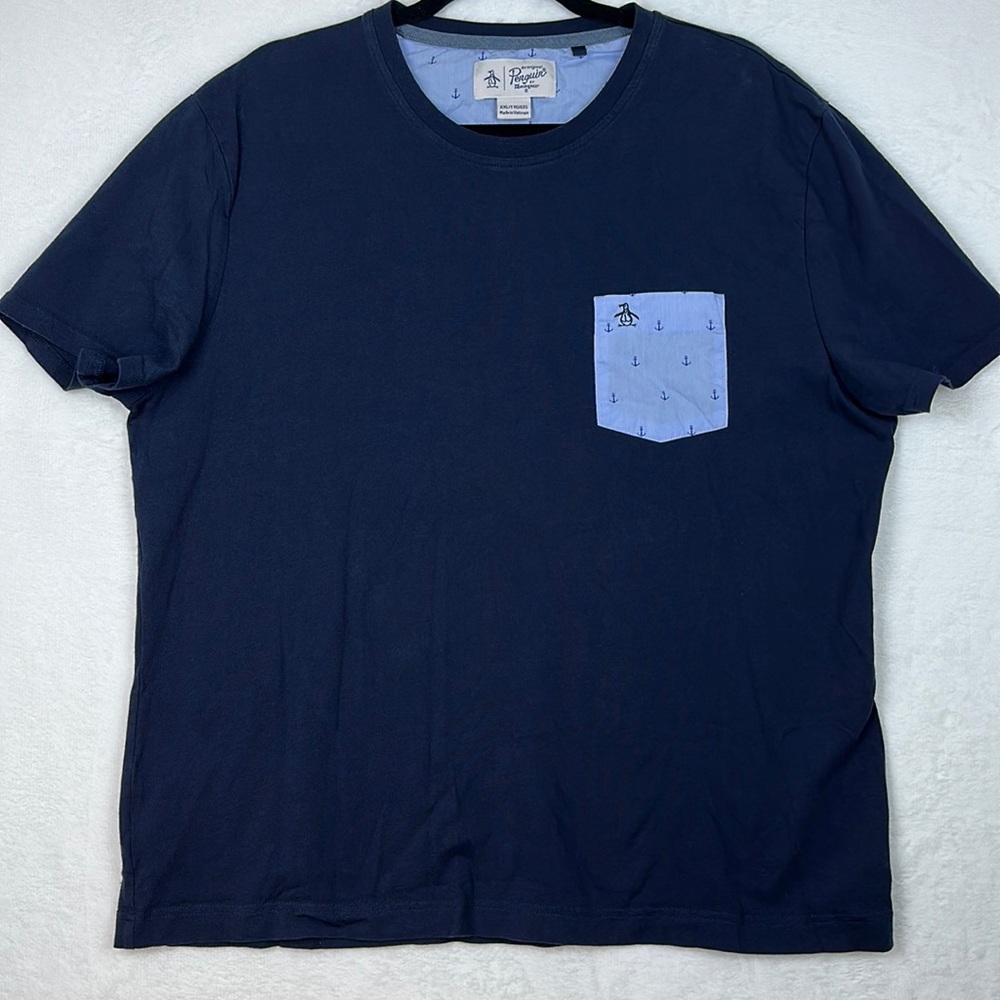 Penguin Men’s Short Sleeve T-shirt Navy Blue Size XXL